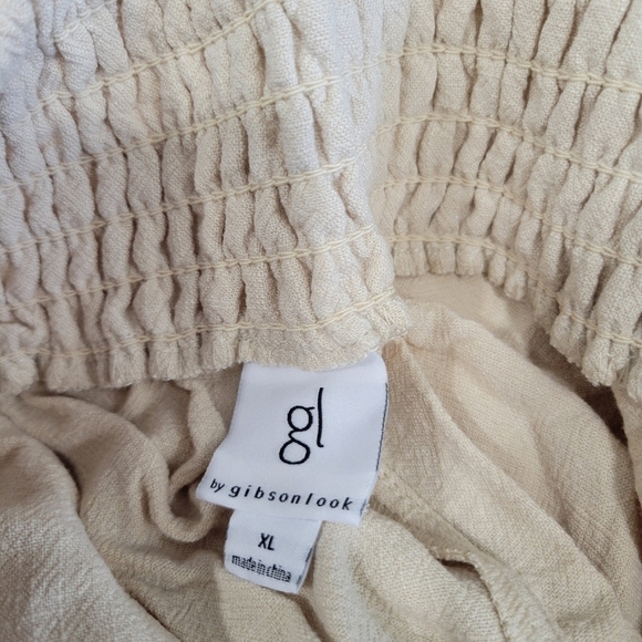 GL by Gibsonlook Women's Linen Blend Smocked Wide Leg Pant Size XL - Picture 8 of 9